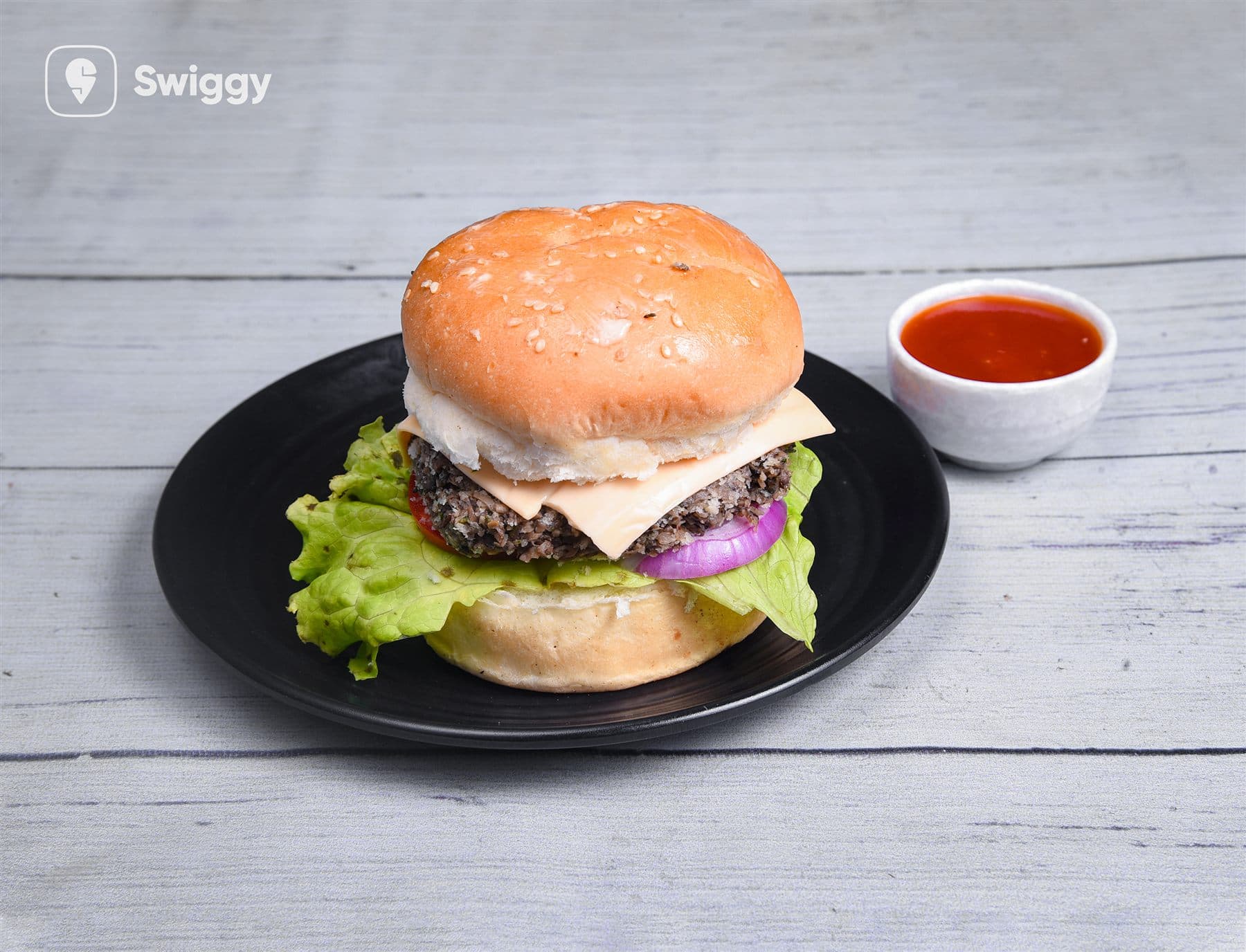 Pizza Fresca truffle mushroom burger